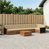 vidaXL Utomhussoffset 7 pcs Naturlig och Beige 79 x 79 x 37 cm