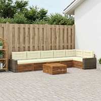 vidaXL Utomhussoffset 7 pcs Naturlig och Grädde 79 x 79 x 37 cm