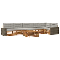 vidaXL Utomhussoffset 7 pcs Naturlig och ljusgrå 79 x 79 x 37 cm