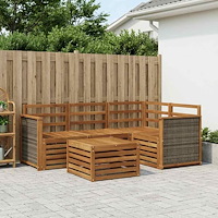 vidaXL Utomhussoffset 5 pcs Naturlig 59 x 59 x 37 cm Polyester