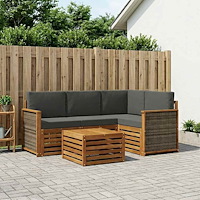 vidaXL Utomhussoffset 5 pcs Naturlig och Antracit 59 x 59 x 37 cm