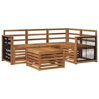 vidaXL Utomhussoffset 5 pcs Naturlig 59 x 59 x 37 cm Polyester