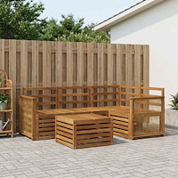 vidaXL Utomhussoffset 5 pcs Naturlig 59 x 59 x 37 cm Polyester
