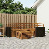 vidaXL Utomhussoffset 5 pcs Naturlig 59 x 59 x 37 cm Polyester