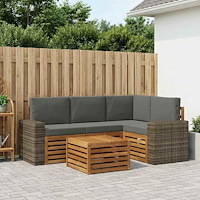 vidaXL Utomhussoffset 5 pcs Naturlig och Antracit 59 x 59 x 37 cm