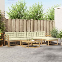 vidaXL Utomhussoffset 6 pcs Vit och grädde 79 x 79 x 37 cm Polyester