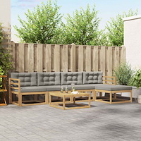 vidaXL Utomhussoffset 6 pcs Vit och ljusgrå 79 x 79 x 37 cm Polyester
