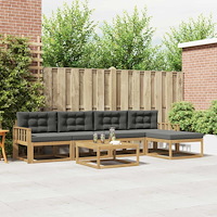 vidaXL Utomhussoffset 6 pcs Vit och antracit 79 x 79 x 37 cm Polyester