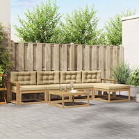 vidaXL Utomhussoffset 6 pcs Vit och Beige 79 x 79 x 37 cm Polyester