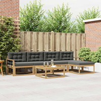 vidaXL Utomhussoffset 6 pcs Vit och antracit 79 x 79 x 37 cm Polyester