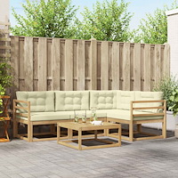 vidaXL Utomhussoffset 5 pcs Vit och grädde 79 x 79 x 37 cm Polyester