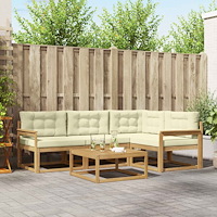 vidaXL Utomhussoffset 5 pcs Vit och grädde 79 x 79 x 37 cm Polyester
