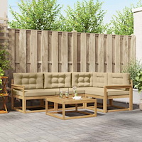 vidaXL Utomhussoffset 5 pcs Vit och Beige 79 x 79 x 37 cm Polyester