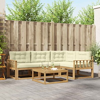 vidaXL Utomhussoffset 5 pcs Vit och grädde 79 x 79 x 37 cm Polyester