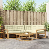 vidaXL Utomhussoffset 5 pcs Vit och grädde 79 x 79 x 37 cm Polyester