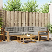 vidaXL Utomhussoffset 5 pcs Vit och ljusgrå 79 x 79 x 37 cm Polyester