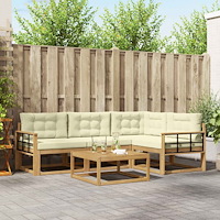 vidaXL Utomhussoffset 5 pcs Vit och grädde 79 x 79 x 37 cm Polyester