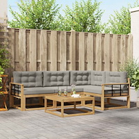 vidaXL Utomhussoffset 5 pcs Vit och ljusgrå 79 x 79 x 37 cm Polyester