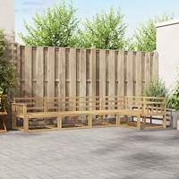 vidaXL Utomhussoffset 5 pcs Vit 327 x 168,5 x 73 cm Massivt Akaciaträ