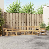 vidaXL Utomhussoffset 5 pcs Vit 329 x 170,5 x 73 cm Massivt Akaciaträ
