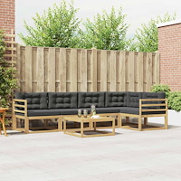vidaXL Utomhussoffset 6 pcs Vit och antracit 79 x 79 x 37 cm Polyester