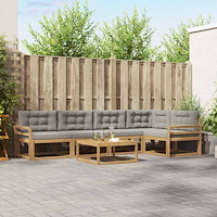 vidaXL Utomhussoffset 6 pcs Vit och ljusgrå 79 x 79 x 37 cm Polyester