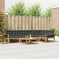 vidaXL Utomhussoffset 6 pcs Vit och antracit 79 x 79 x 37 cm Polyester