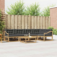 vidaXL Utomhussoffset 6 pcs Vit och antracit 79 x 79 x 37 cm Polyester