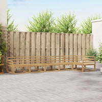vidaXL Utomhussoffset 6 pcs Vit 408 x 170,5 x 73 cm Massivt Akaciaträ