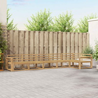 vidaXL Utomhussoffset 6 pcs Vit 410 x 172,5 x 73 cm Massivt Akaciaträ