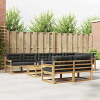vidaXL Utomhussoffset 9 pcs Vit och antracit 79 x 79 x 37 cm Polyester