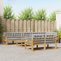 vidaXL Utomhussoffset 9 pcs Vit och ljusgrå 79 x 79 x 37 cm Polyester