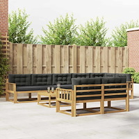 vidaXL Utomhussoffset 9 pcs Vit och antracit 79 x 79 x 37 cm Polyester