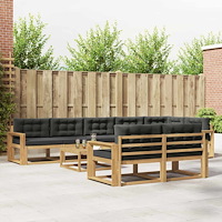 vidaXL Utomhussoffset 9 pcs Vit och antracit 79 x 79 x 37 cm Polyester
