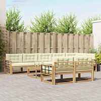 vidaXL Utomhussoffset 9 pcs Vit och grädde 79 x 79 x 37 cm Polyester