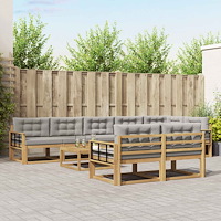vidaXL Utomhussoffset 9 pcs Vit och ljusgrå 79 x 79 x 37 cm Polyester
