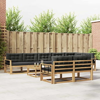 vidaXL Utomhussoffset 9 pcs Vit och antracit 79 x 79 x 37 cm Polyester