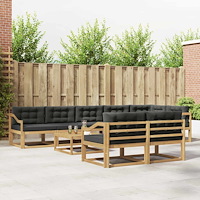 vidaXL Utomhussoffset 9 pcs Vit och antracit 79 x 79 x 37 cm Polyester
