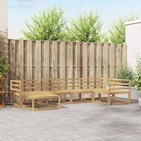 vidaXL Utomhussoffset 6 pcs Vit 325 x 166,5 x 73 cm Massivt Akaciaträ