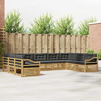 vidaXL Utomhussoffset 9 pcs Vit och antracit 404 x 245,5 x 73 cm