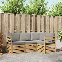 vidaXL Soffgrupper 4 pcs Vit och ljusgrå 185,5 x 126,5 x 73 cm