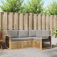 vidaXL Soffgrupper 4 pcs Vit och ljusgrå 187,5 x 128,5 x 73 cm