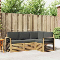 vidaXL Soffgrupper 4 pcs Vit och antracit 187,5 x 128,5 x 73 cm