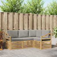 vidaXL Soffgrupper 4 pcs Vit och ljusgrå 185,5 x 126,5 x 73 cm