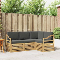 vidaXL Soffgrupper 4 pcs Vit och antracit 185,5 x 126,5 x 73 cm