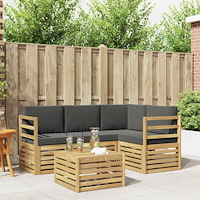vidaXL Utomhussoffset 5 pcs Vit och antracit 59 x 59 x 37 cm Polyester