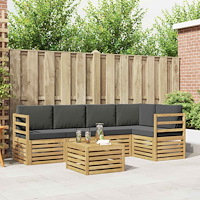 vidaXL Utomhussoffset 6 pcs Vit och antracit 59 x 59 x 37 cm Polyester