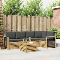 vidaXL Utomhussoffset 6 pcs Vit och antracit 59 x 59 x 37 cm Polyester