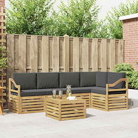 vidaXL Utomhussoffset 6 pcs Vit och antracit 59 x 59 x 37 cm Polyester