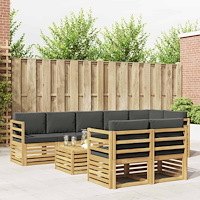 vidaXL Utomhussoffset 8 pcs Vit och antracit 59 x 59 x 37 cm Polyester